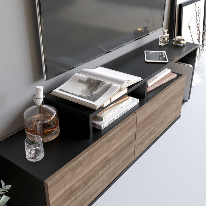 Hanah Home Nexera Soporte de TV Negro y Nogal